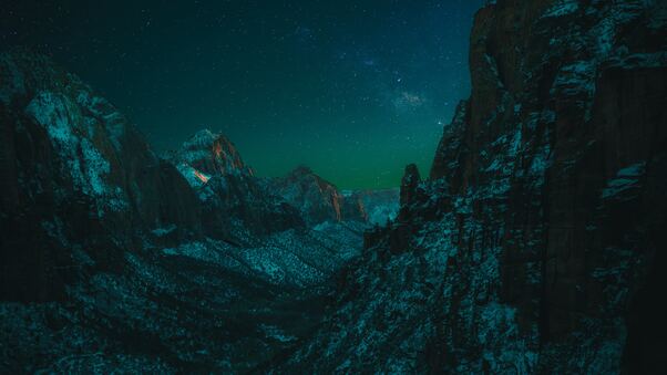 Starry Night In Zion National Park 5k Wallpaper