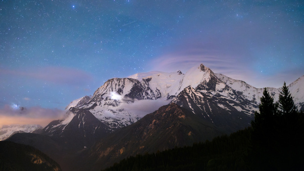 Stars Above Mont Blanc Wallpaper