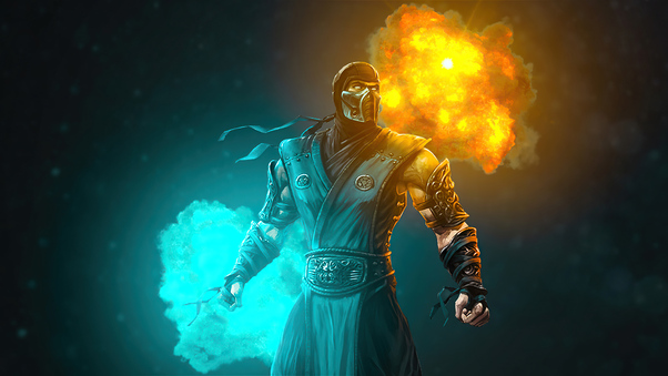 Sub Zero Mortal Kombat Fire And Ice 4k Wallpaper