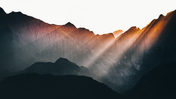 Sun Beams Over Mountains Wallpaper
