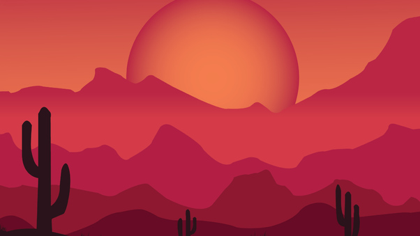 Sun Desert Art Wallpaper