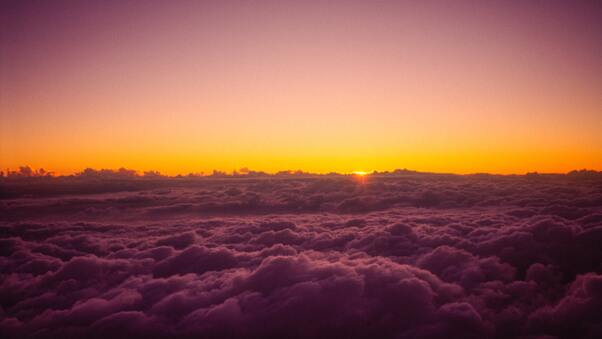 Sun Rises Over The Clouds From On Top Of Mount Fuji 5k Wallpaper