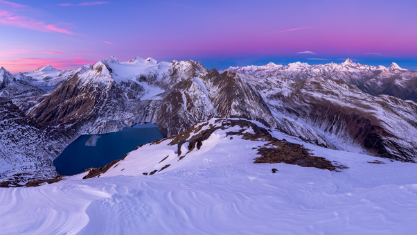 Sunrise From Nufenenstock Swiss Alps Wallpaper