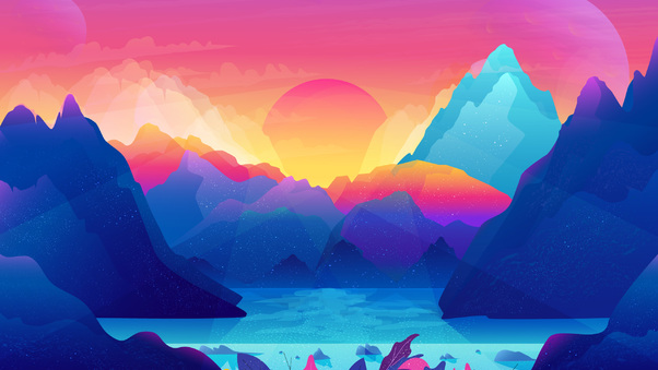 Sunrise Illustration Wallpaper