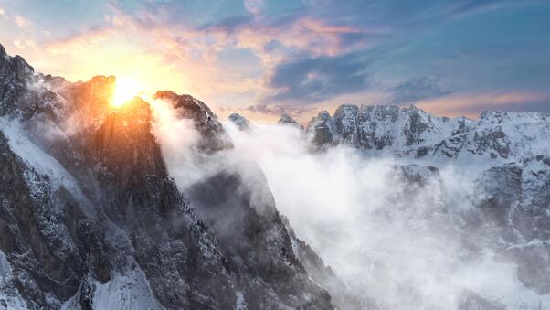 Sunrise In The Dolomites 5k Wallpaper