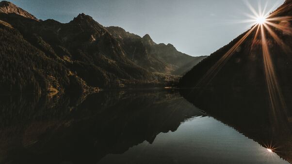 Sunrise Reflection Mountains 5k Wallpaper