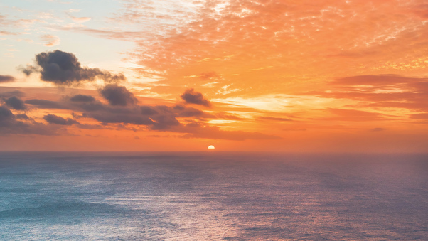 Sunset At Edge Of Ocean 5k Wallpaper