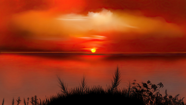 Sunset Digital Art 4k Wallpaper