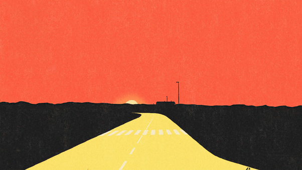 Sunset Evening Road Desert 5k Wallpaper