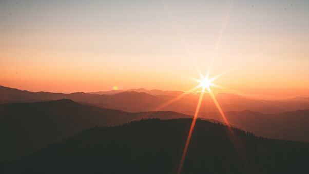Sunset From Mountain Range 5k Wallpaper