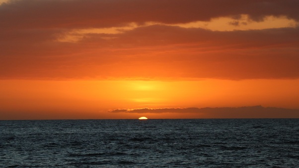 Sunset Hawaii Orange Tropical Ocean Sea Water 5k Wallpaper