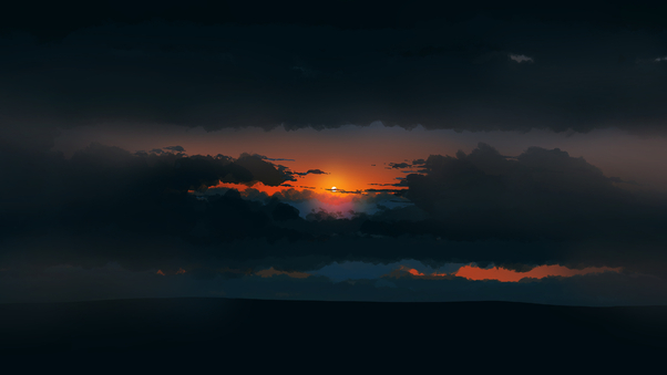 Sunset Illustration 4k Wallpaper