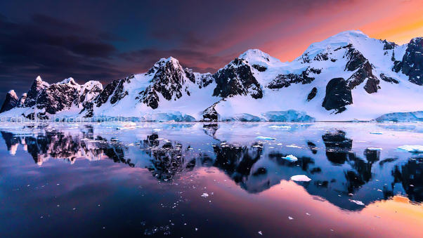 Sunset In Antarctica 4k Wallpaper