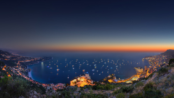 Sunset Landscape Monaco Wallpaper
