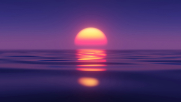 Sunset Minimal Ocean 5k Wallpaper