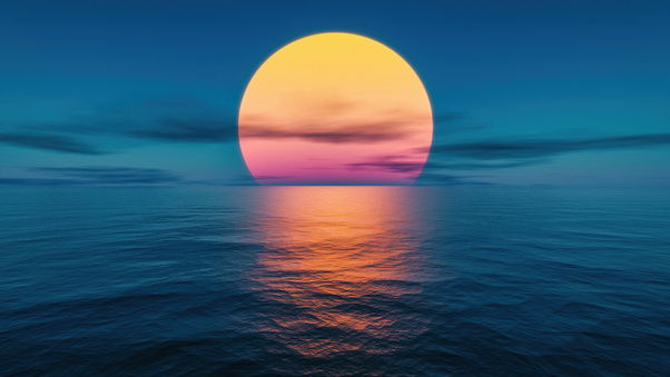 Sunset Ocean Lake 5k Wallpaper