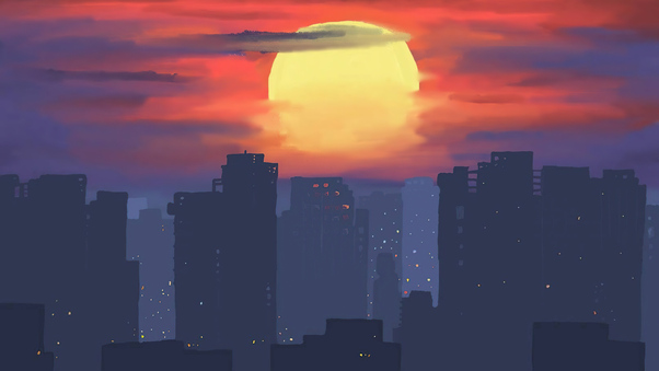 Sunset Over The City 4k Wallpaper