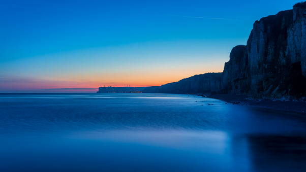 Sunset Sea Cliff France Wallpaper
