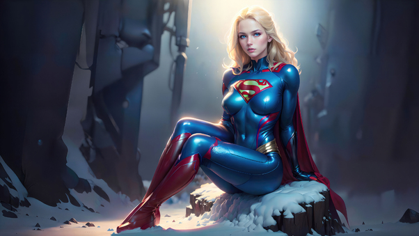 Supergirl A Heroic Stance Wallpaper