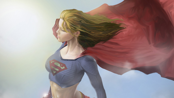 Supergirl Cape Flying Wallpaper
