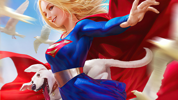 Supergirl Happy 4k Wallpaper