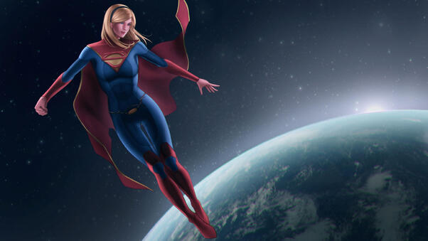 Supergirl Oversee The Earth Wallpaper