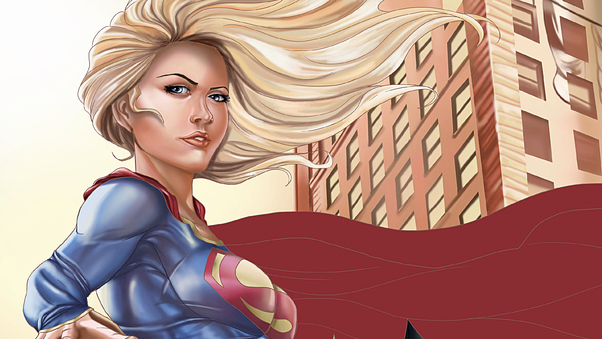 Supergirl Paint Art Wallpaper
