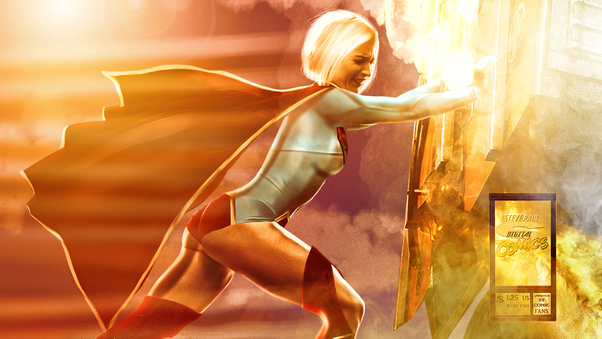 Supergirl Pushing Truck 4k Wallpaper