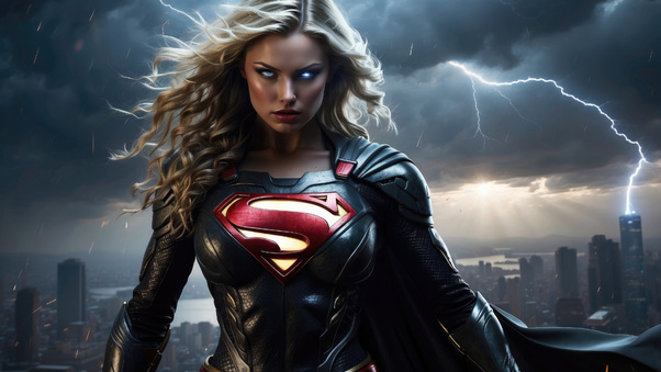 Supergirl Soars A Hero Grace Wallpaper