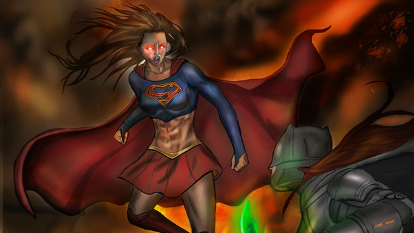 Supergirl Vs Batwoman Wallpaper
