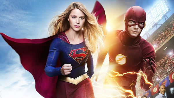 Supergirl X Flash 4k Wallpaper