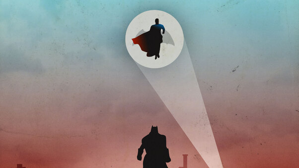 Superman And Bat Wallpaper