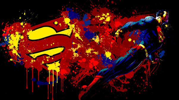 Superman And Logo Artwork Wallpaper