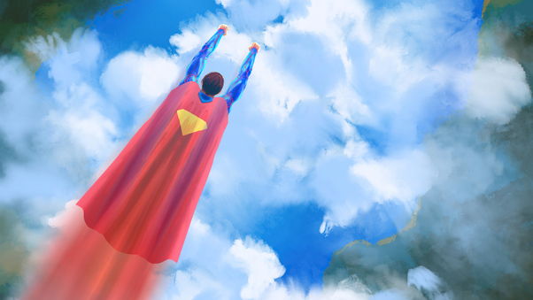 Superman Fly By Wallpaper