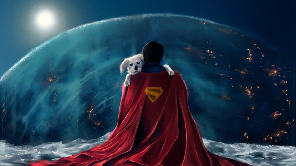 Superman Krypto (1360x768) Resolution Wallpaper