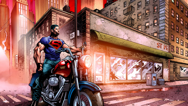 Superman On A Motorcycle Wallpaper