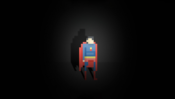 Superman Pixel Art 5k Wallpaper
