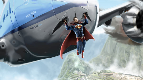 Superman Saves Jet Wallpaper