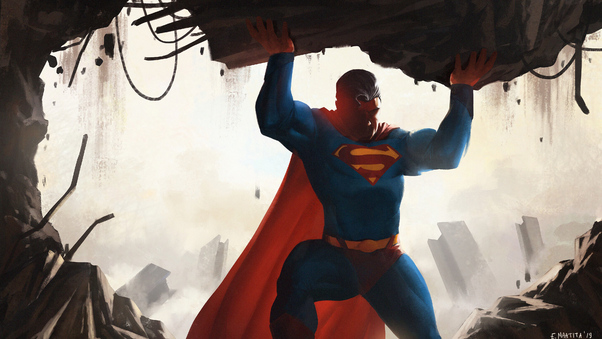 Superman Saving Wallpaper