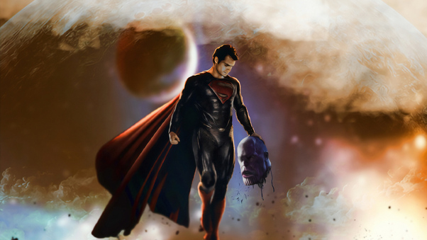 Superman Thanos Head Off Wallpaper