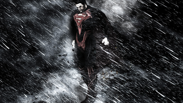Superman Through Rain And Storm Wallpaper