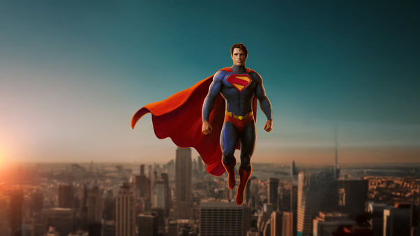 Superman Touching The Clouds Wallpaper