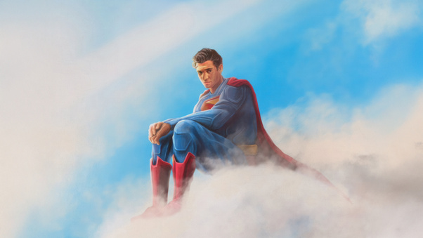 Superman Watches Over The Clouds Wallpaper