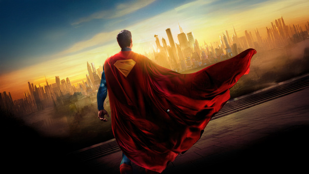 Superman Watches Over The World Wallpaper