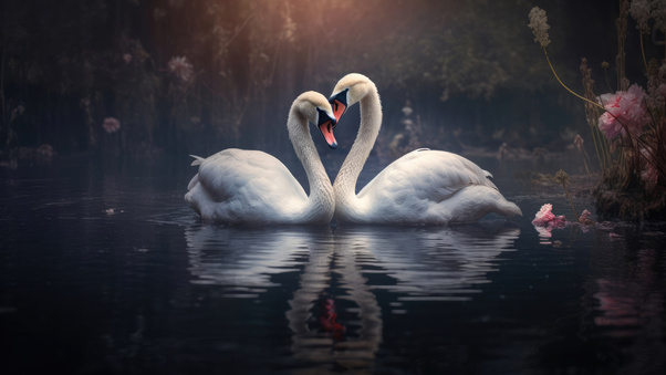 Swans Love Wallpaper,HD Birds Wallpapers,4k Wallpapers,Images ...