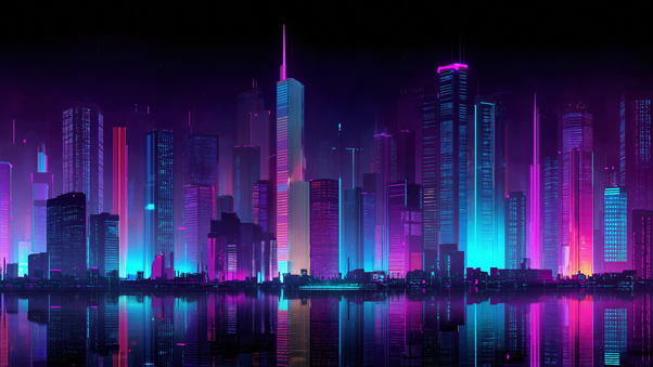 Synthwave City Of Lights (1280x720) Resolution Wallpaper