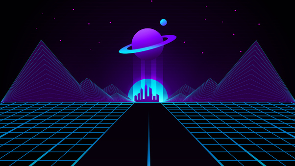 Synthwave Outrun Planet 4k Wallpaper
