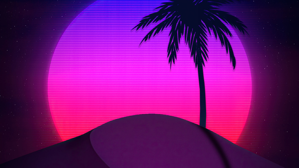 Synthwave Painting Tree 4k Wallpaper