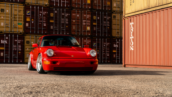Taco Red Porsche 964 8k Wallpaper