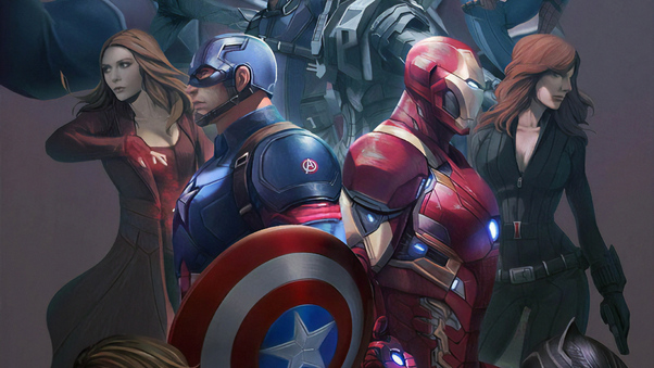 Team Captain And Team Stark Wallpaper